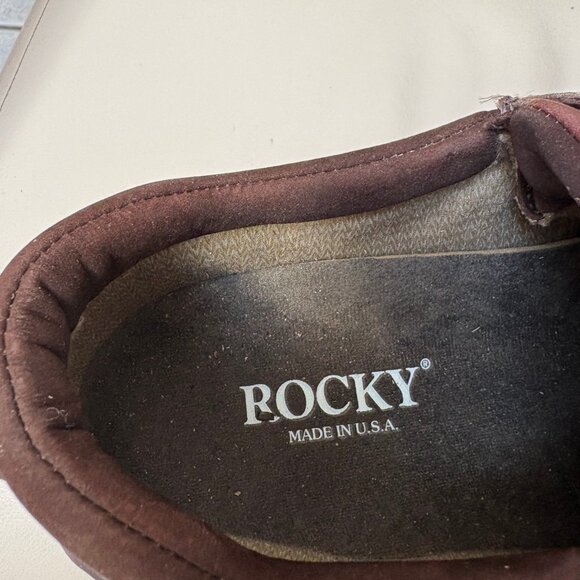 Men's Shoes Brown Rocky Oxford 10 1/2 M Leather Uppers Made in USA - Picture 2 of 8